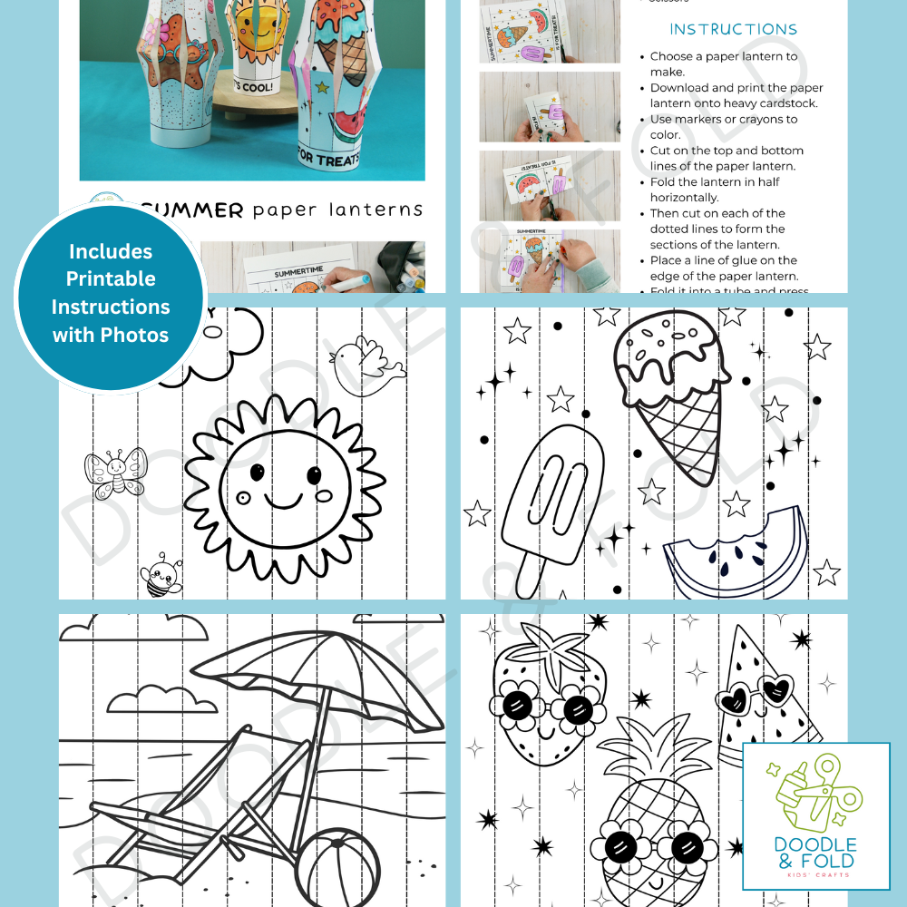 Summer Paper Lantern Printables (6 Designs)