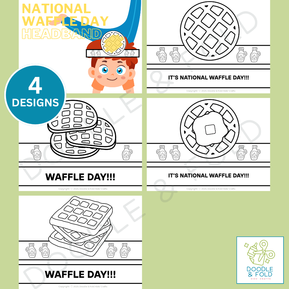 International Waffle Day Headband Printable (4 Designs)