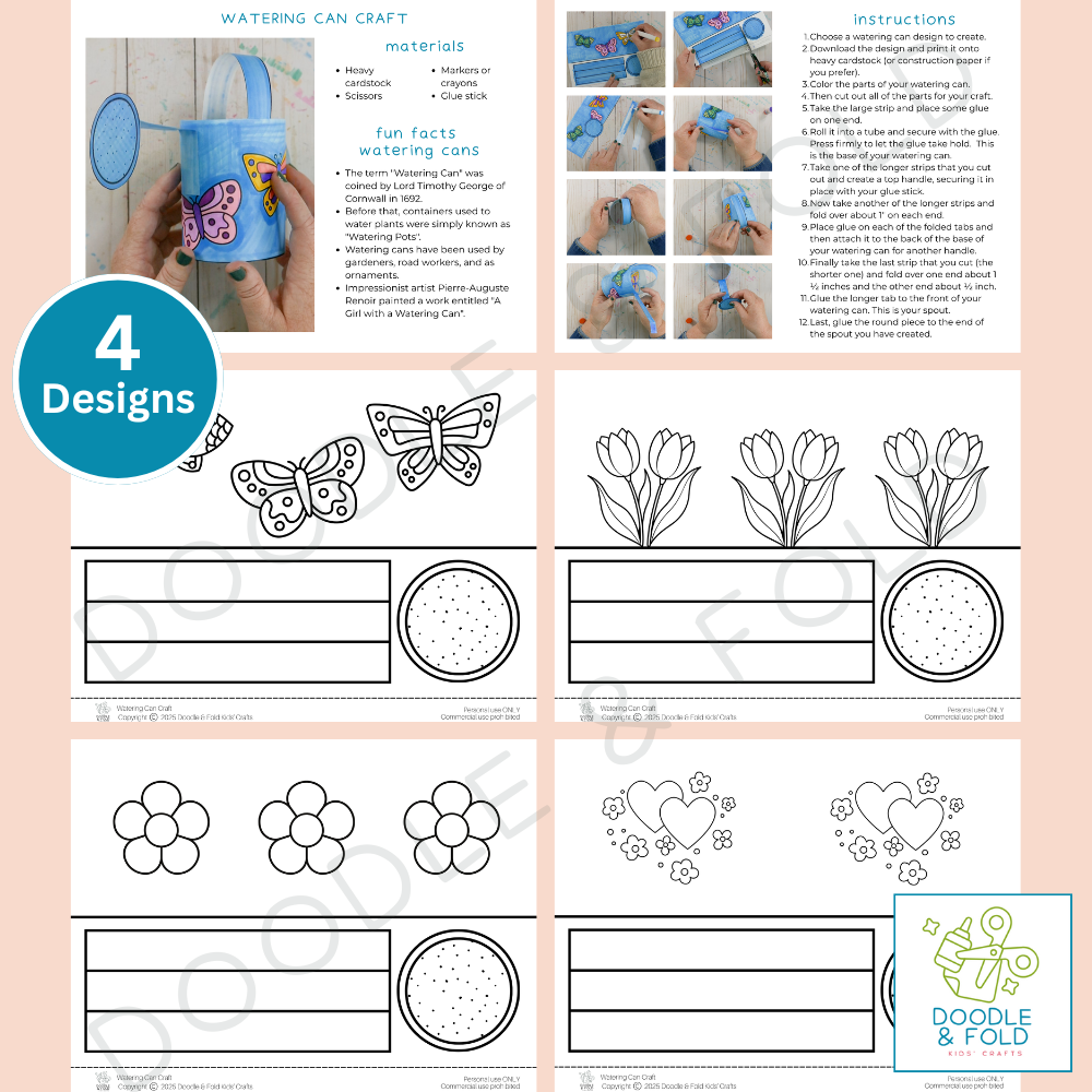 Flower Watering Can Printable Craft