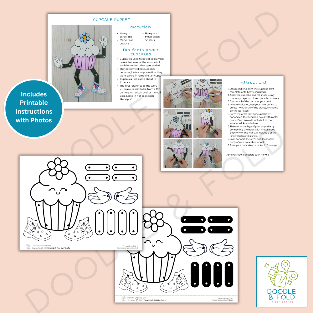 Sweet Cupcake Puppet Craft for Kids