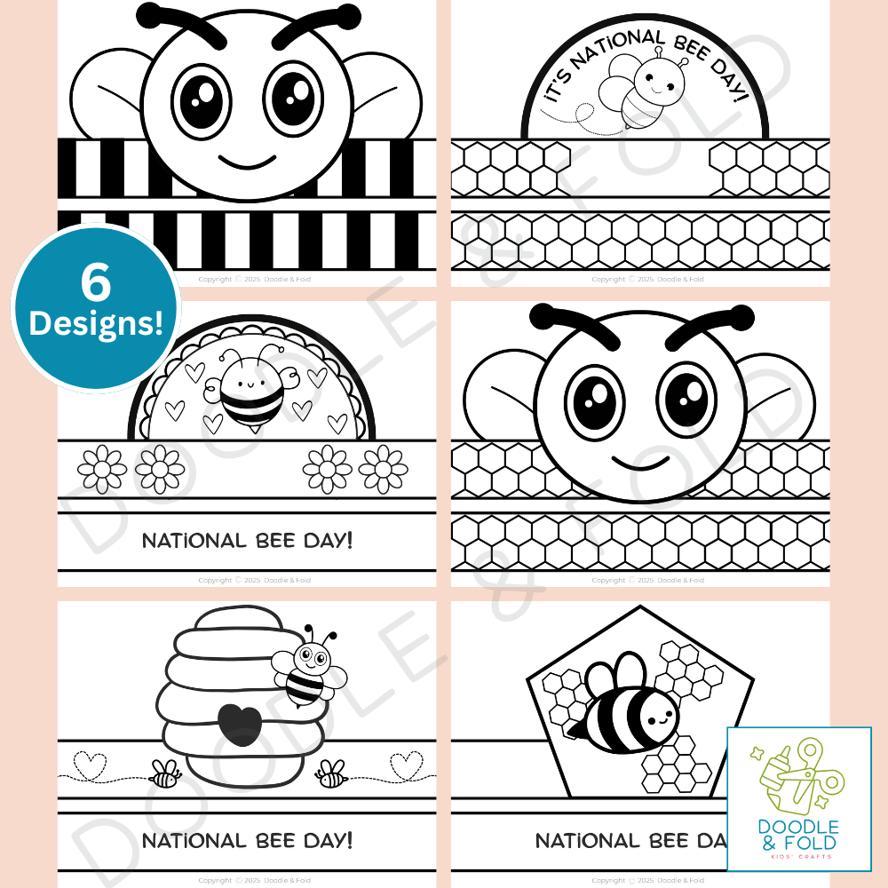 National Bee Day Headbands for Kids (6 Designs)