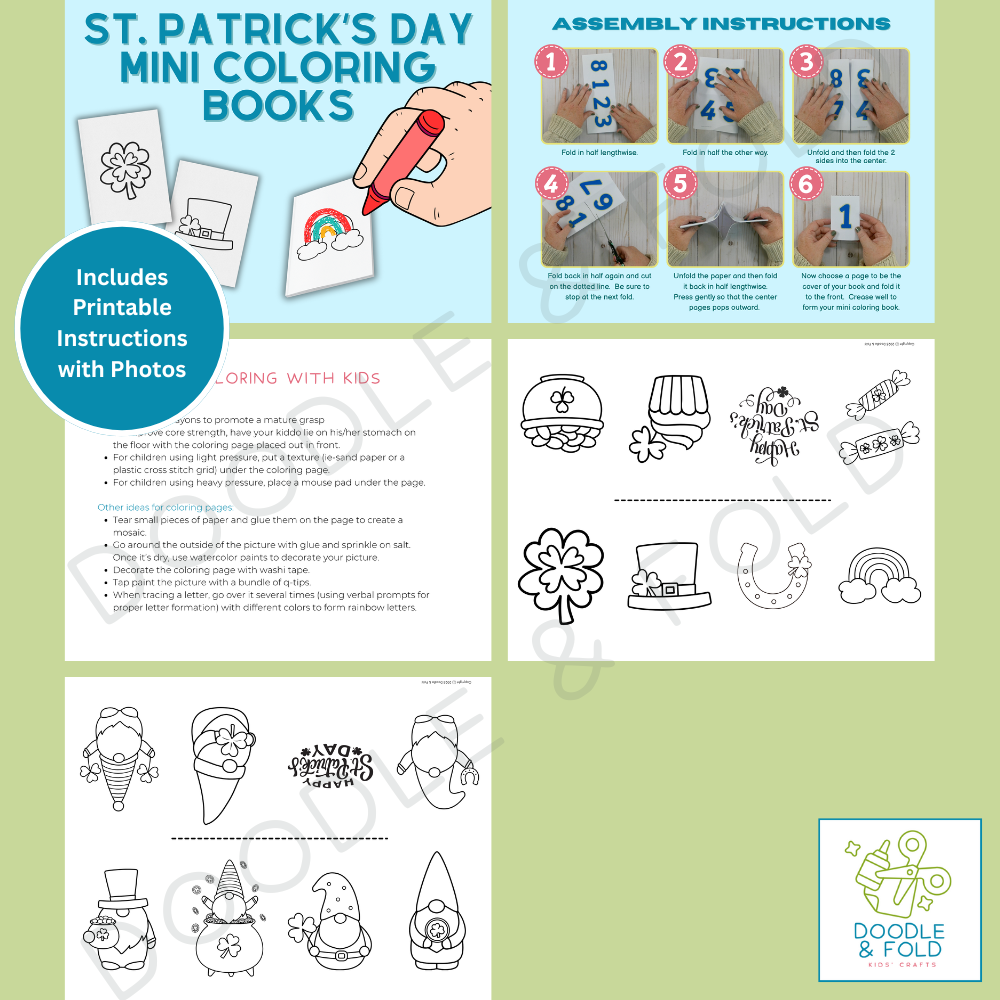 St. Patrick's Day Mini Coloring Books (2 Designs)