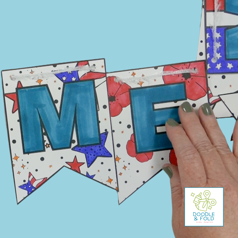 Fun Printable Memorial Day Banner to Color