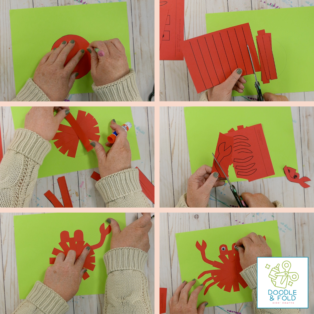 Paper Strips Crab Craft for Kids