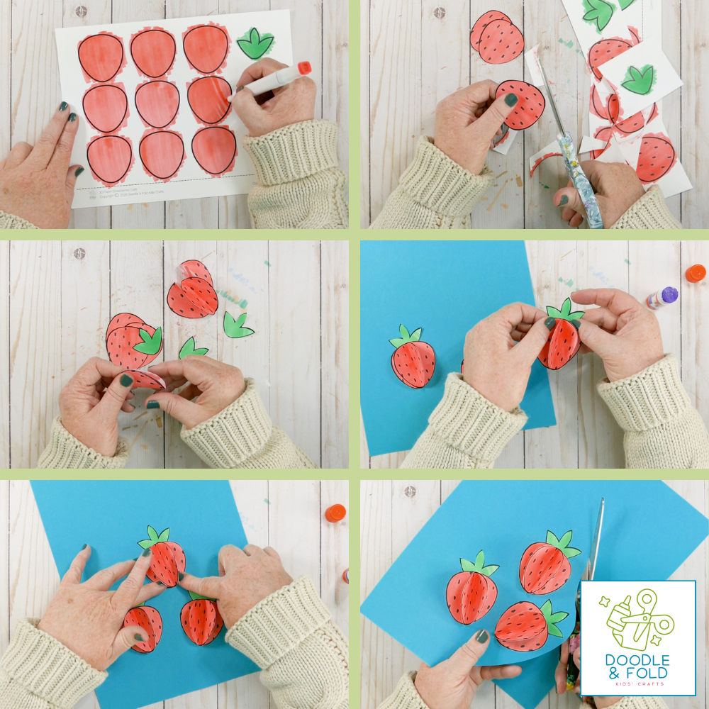 Sweet 3D Strawberry Craft for Kids