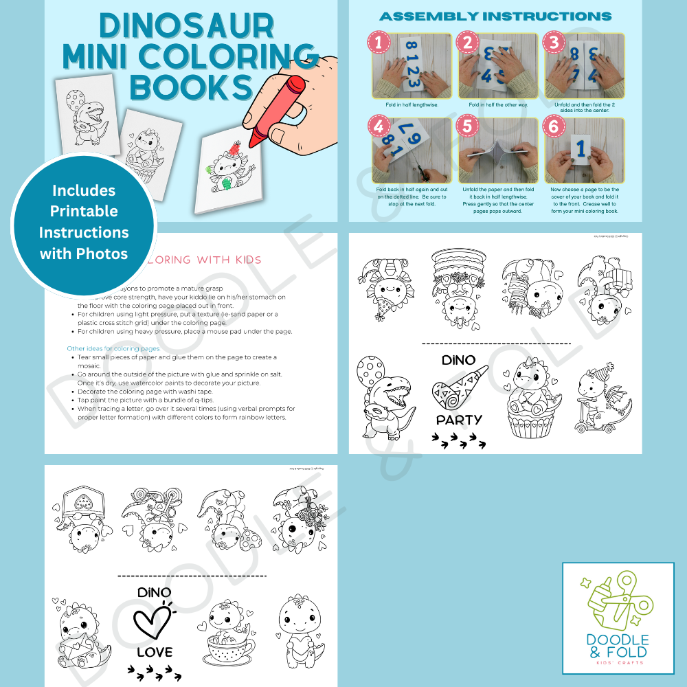 Dinosaur Mini Coloring Books