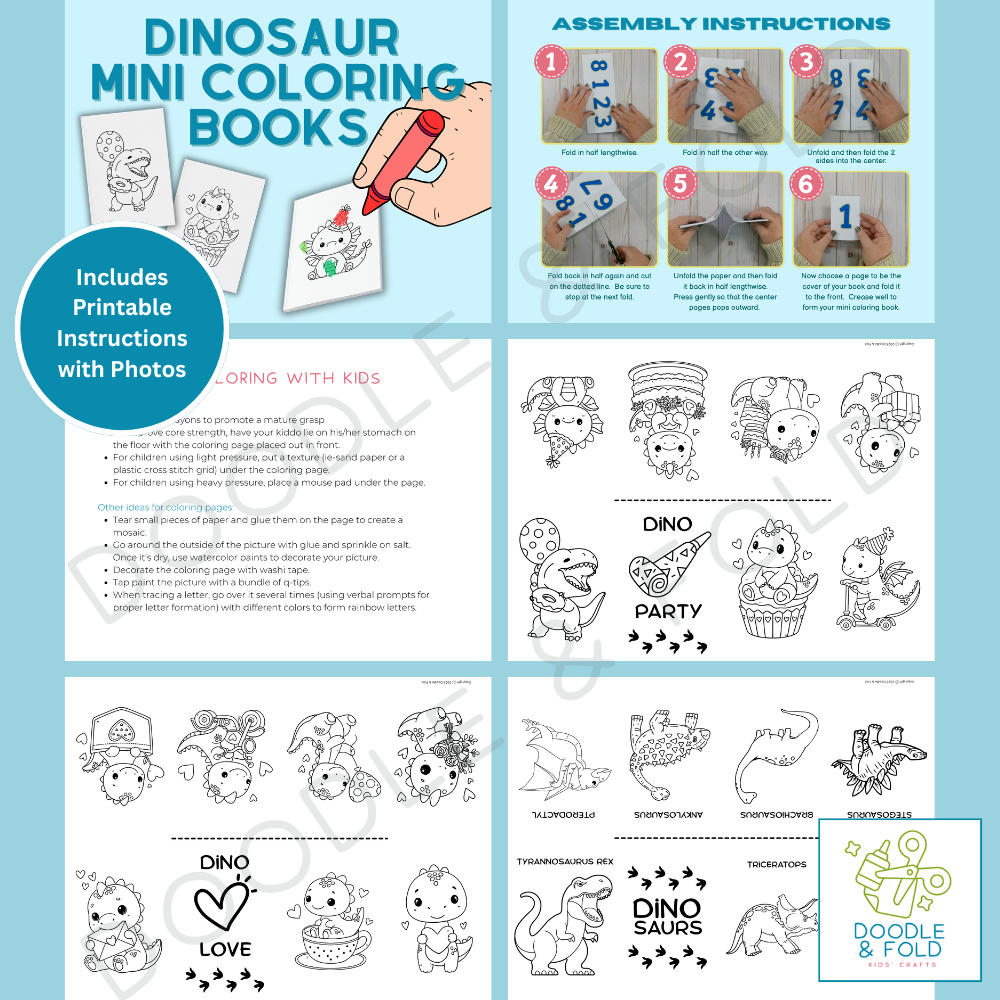Dinosaur Mini Coloring Books