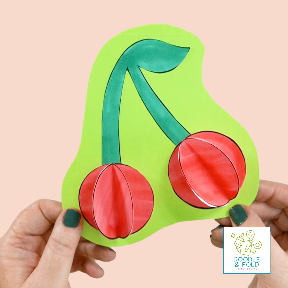 Sweet 3D Paper Cherry Craft for Kids