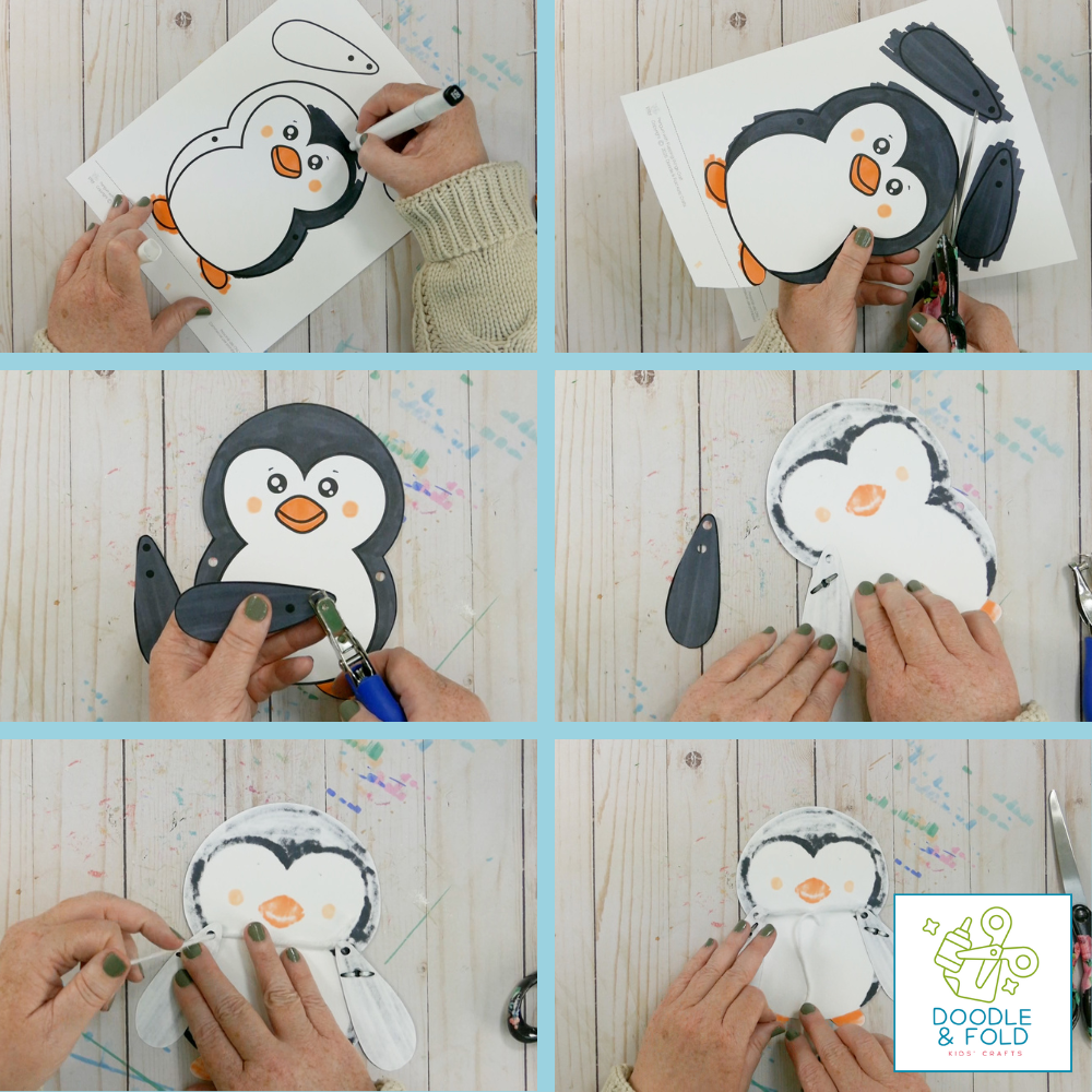 Adorable Penguin Craft with Flapping Wings