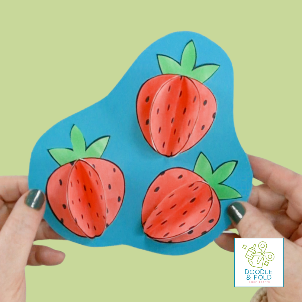Sweet 3D Strawberry Craft for Kids