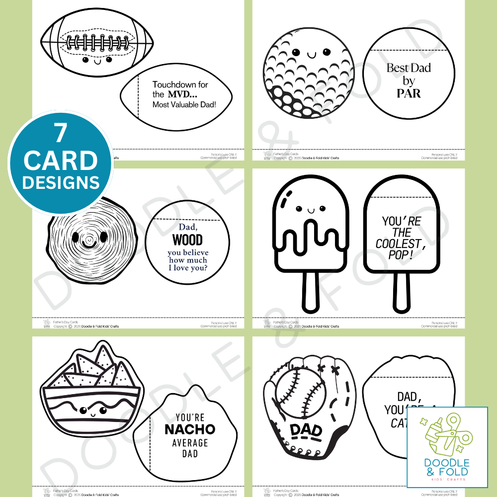 Punny Father's Day Cards for Dad (7 designs)