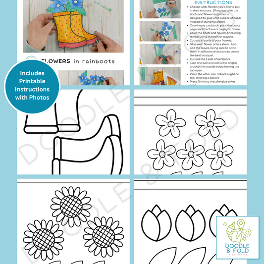 Flowers in Rainboots Spring Craft for Kids