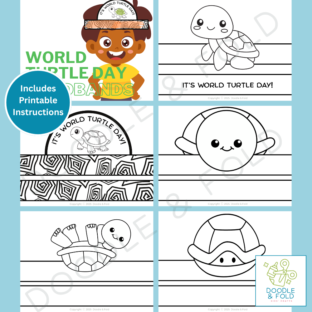 Turtle Themed Headband Crafts for Kids for World Turtle Day and Beyond (5 Designs)
