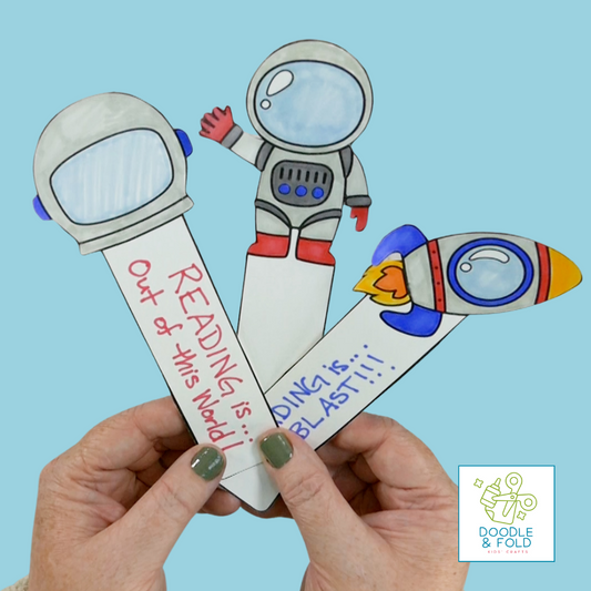 Outer Space Bookmarks to Color (12 Designs)
