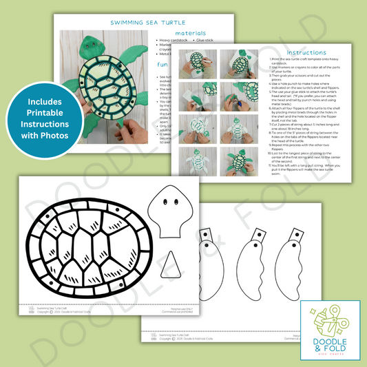 Adorable Swimming Sea Turtle Craft