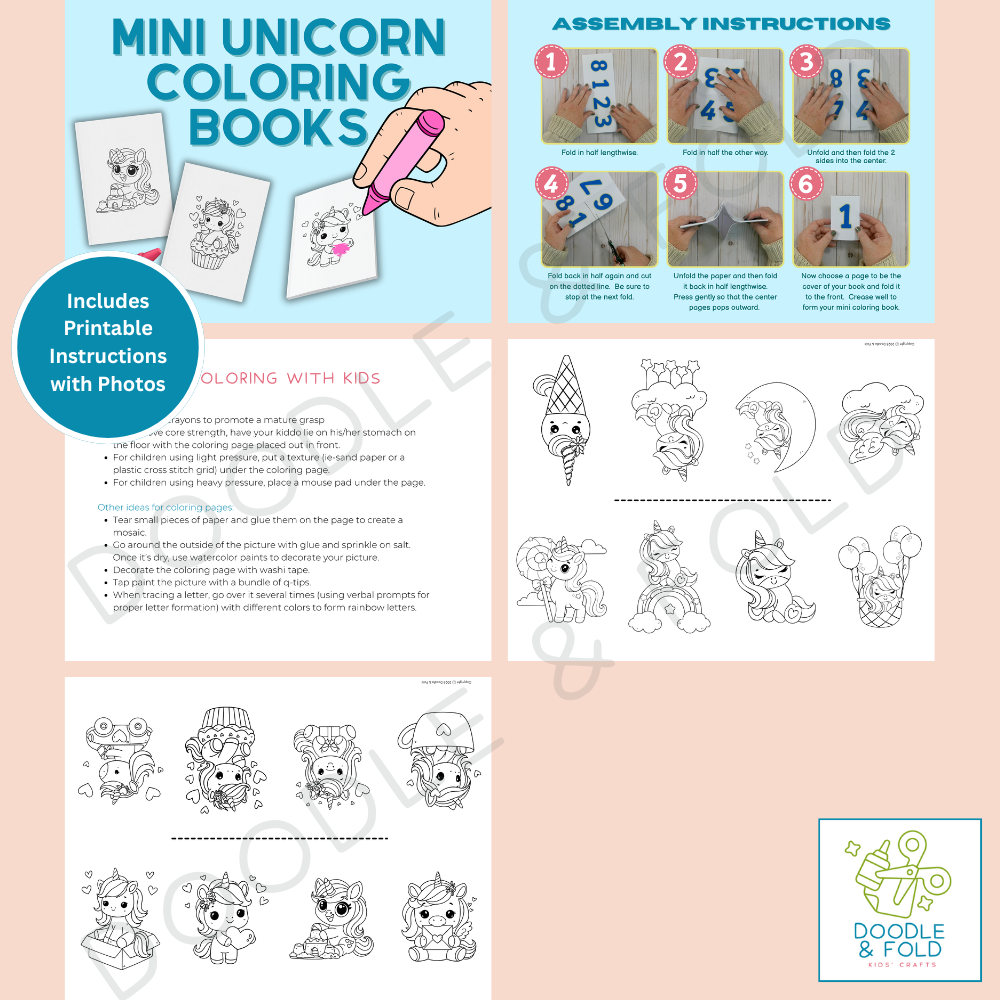 Unicorn Mini Coloring Books (2 Designs)