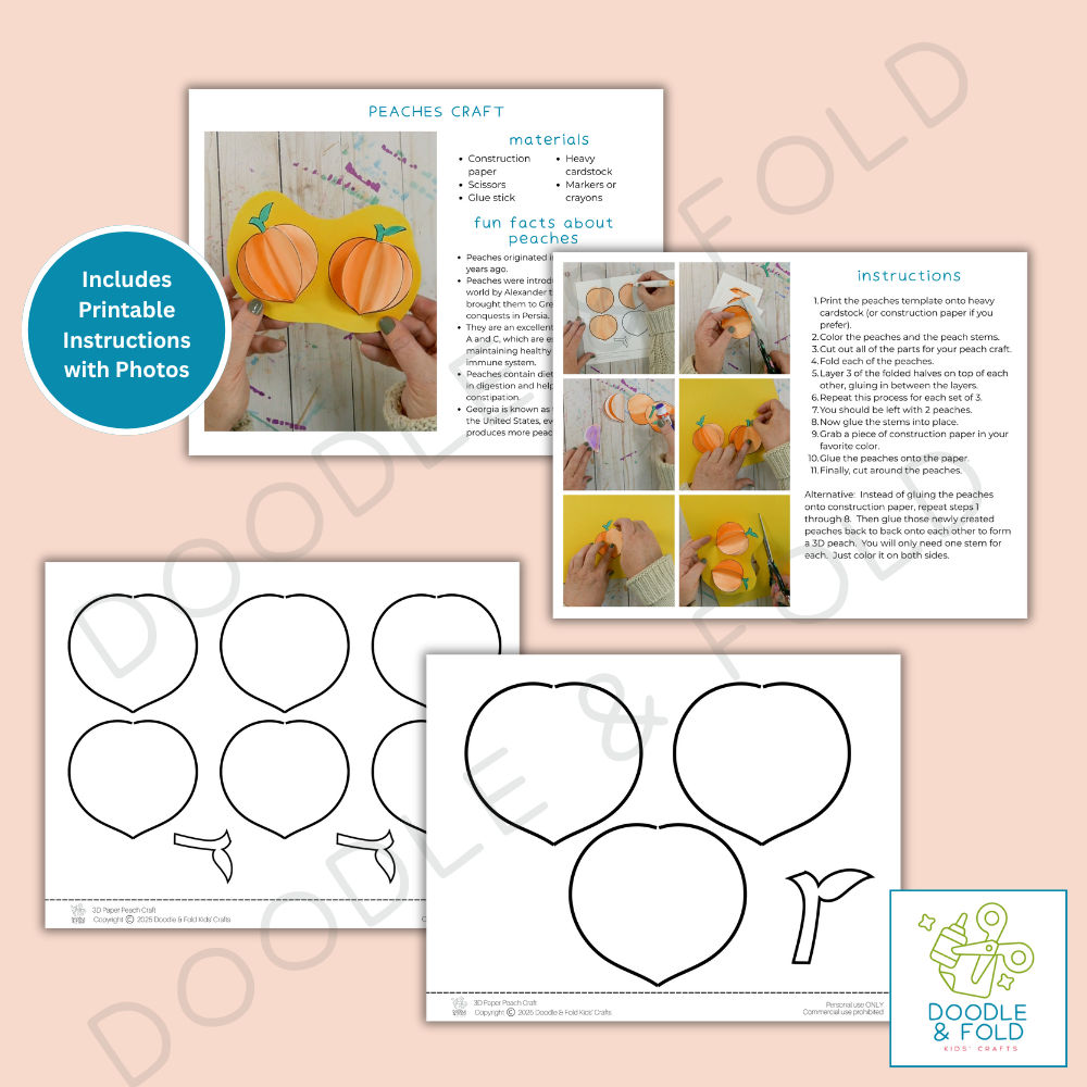 Yummy 3D Paper Peaches Craft