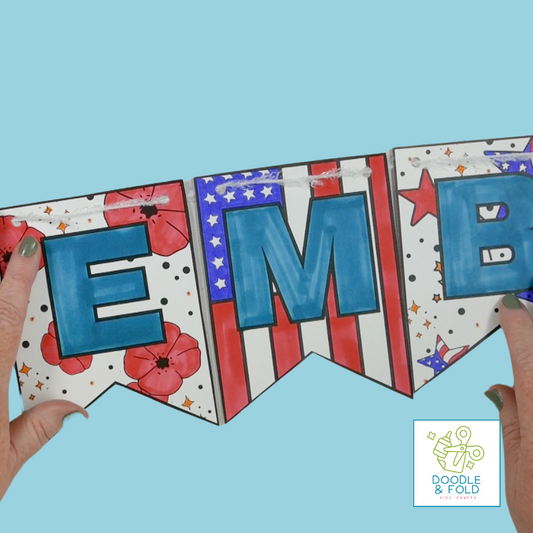Fun Printable Memorial Day Banner to Color