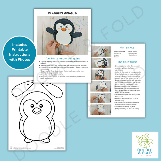 Adorable Penguin Craft with Flapping Wings
