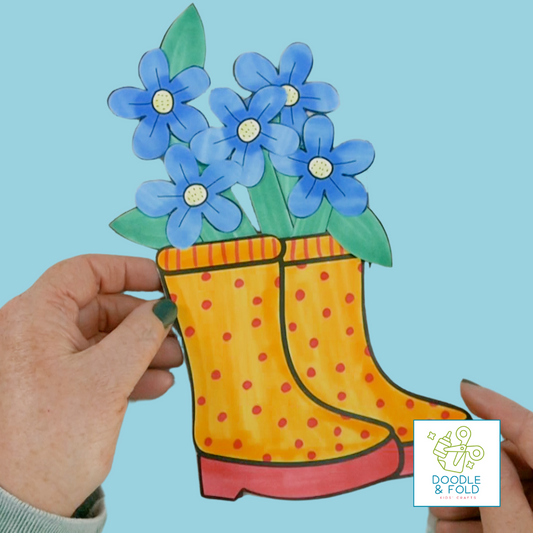 Flowers in Rainboots Spring Craft for Kids