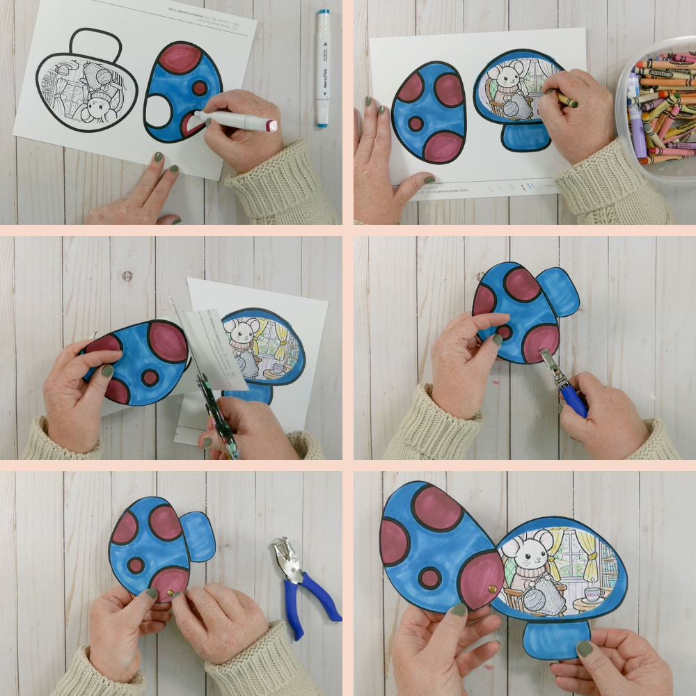 Mushroom Mouse House Craft (4 Designs)