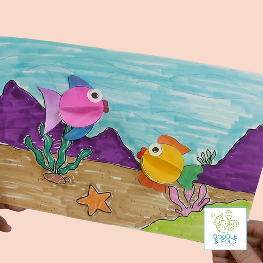 Under the Sea 3D Fish Coloring Scenes Activity